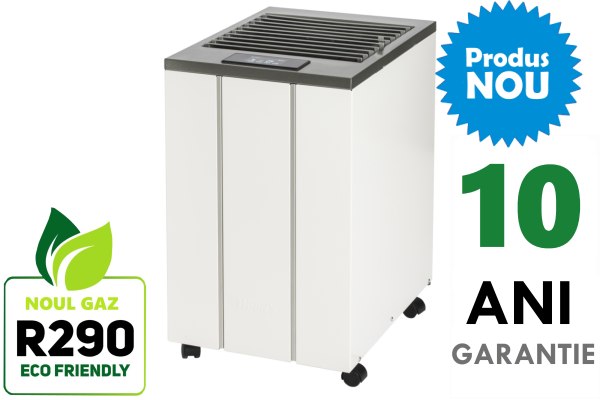 Dezumidificator si purificator profesional Woods LD44 Suedia, filtru particule SMF, capacitate 19 litri/zi, higrostat incorporat, carcasa metalica,10 ani garantie